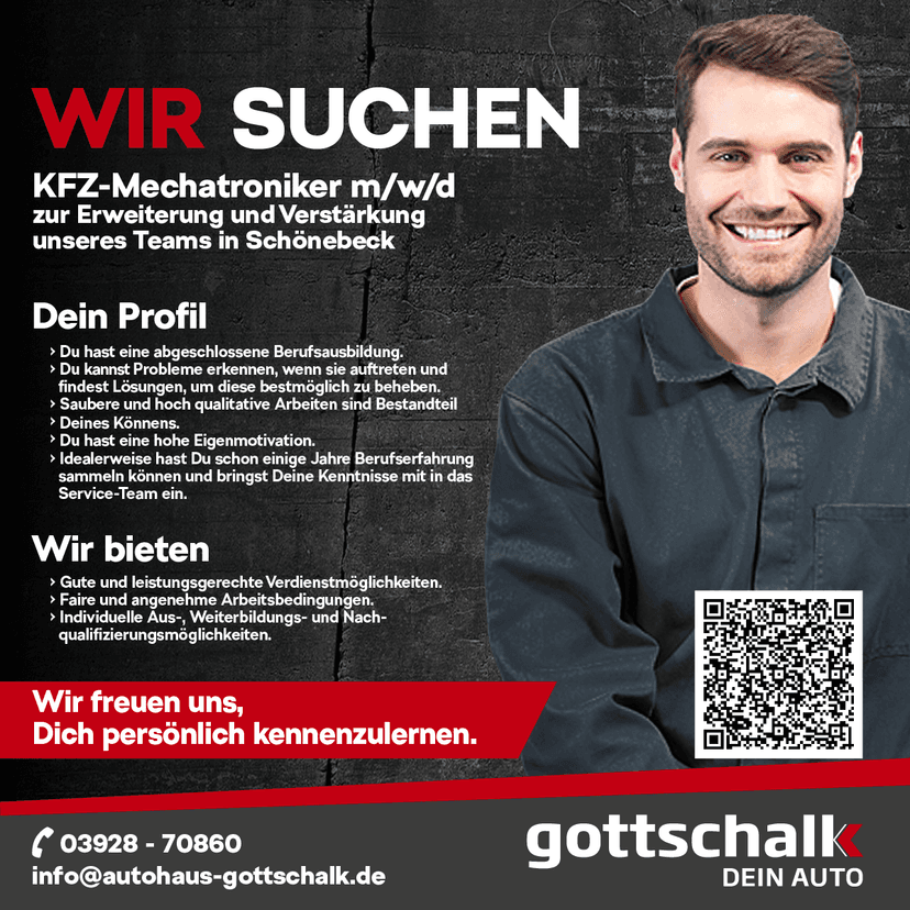Kfz-Mechatroniker Stellenanzeige